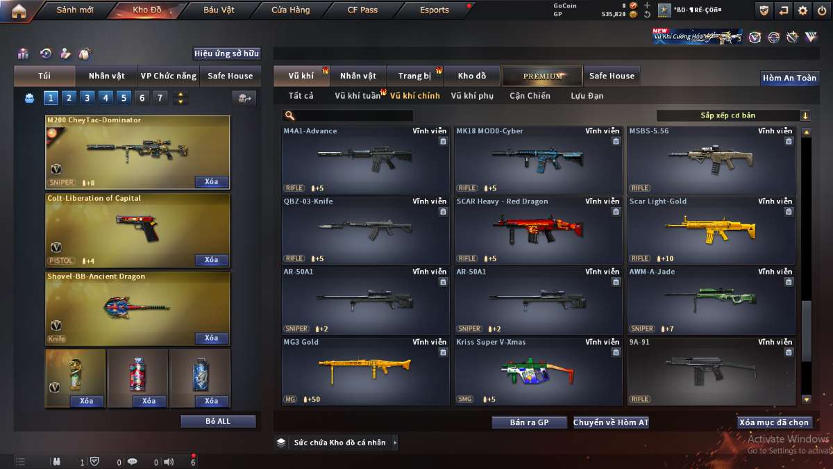 shop acc cf uy tin gia re